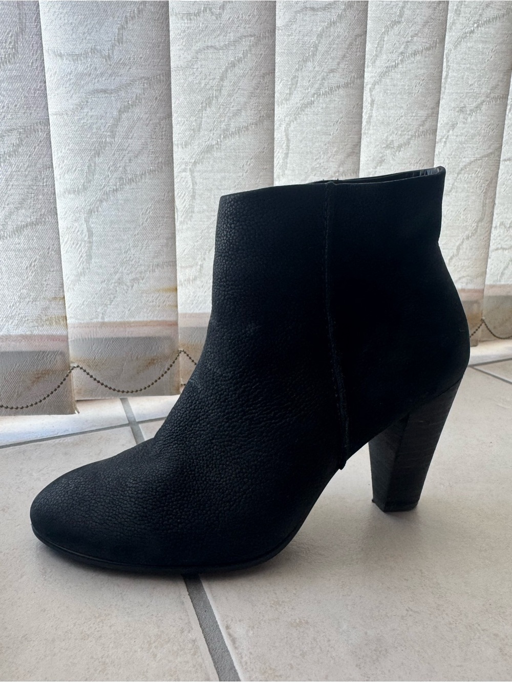 Ecco Black Ankle Bootie with Block Heel